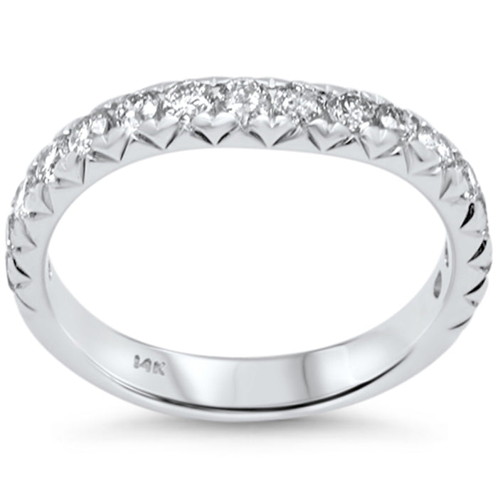 DIAMOND CLOSEOUT! .79ct G SI 14K White Gold Round Diamond Wedding Ring Band Size 6.5