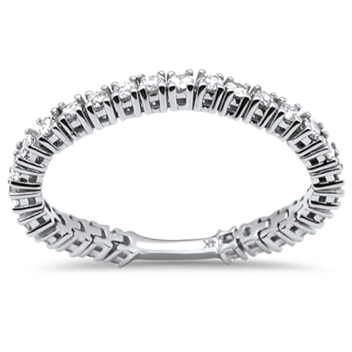 SPECIAL! .74ct G SI 14K White Gold Diamond Flexible Anniversary Ring Band Size 7