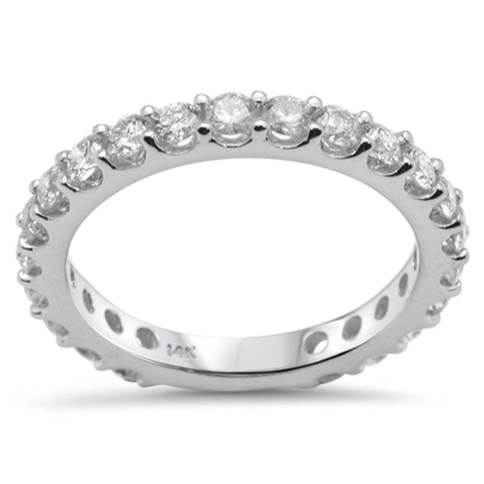 SPECIAL! 1.19ct G SI 14K White Gold Diamond Anniversary Band Ring Size 6.5