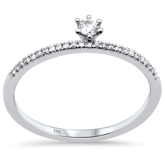 DIAMOND CLOSEOUT! .17ct G SI 14K White Gold Diamond Promise Engagement Band Ring Size 6.5