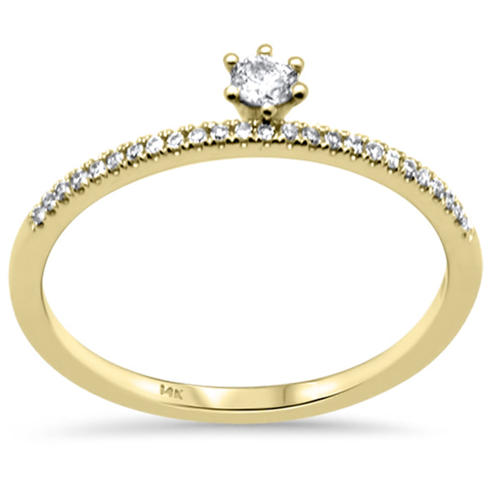 DIAMOND CLOSEOUT! .17ct G SI 14K Yellow Gold Diamond Band Ring Size 6.5