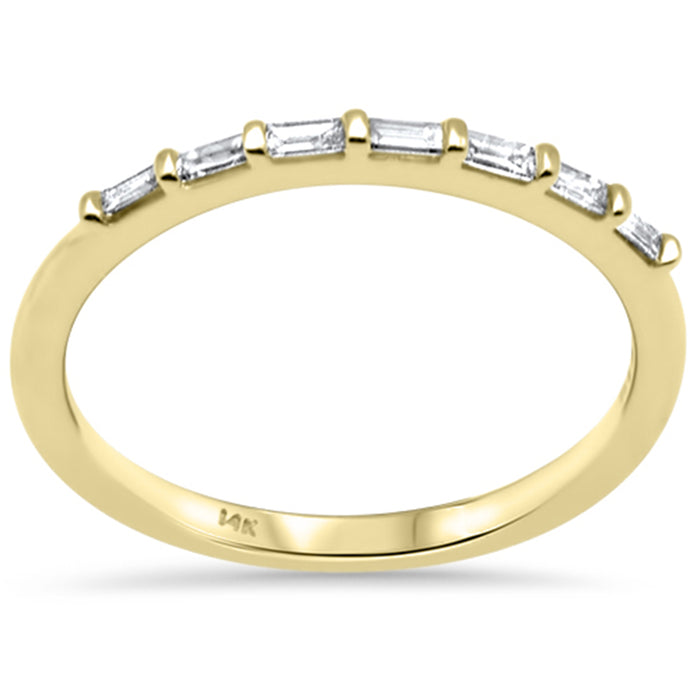 SPECIAL! .18ct G SI 14K Yellow Gold Diamond Baguette Band Ring Size 6.5