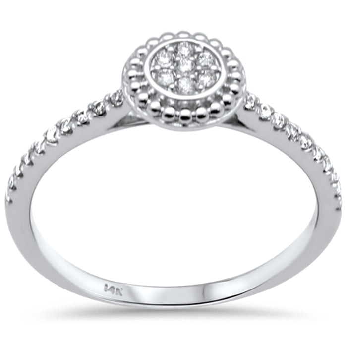 DIAMOND CLOSEOUT! .16ct G SI 14K White Gold Diamond Round Engagement Ring Size 6.5