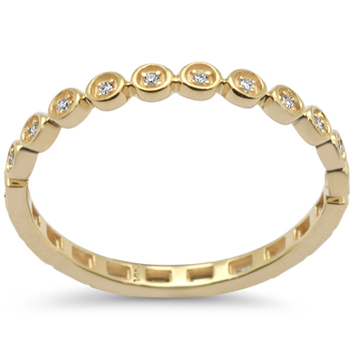 DIAMOND CLOSEOUT! .17ct G SI 14K Yellow Gold Diamond Round & Baguette Eternity Band Ring Size 6.5