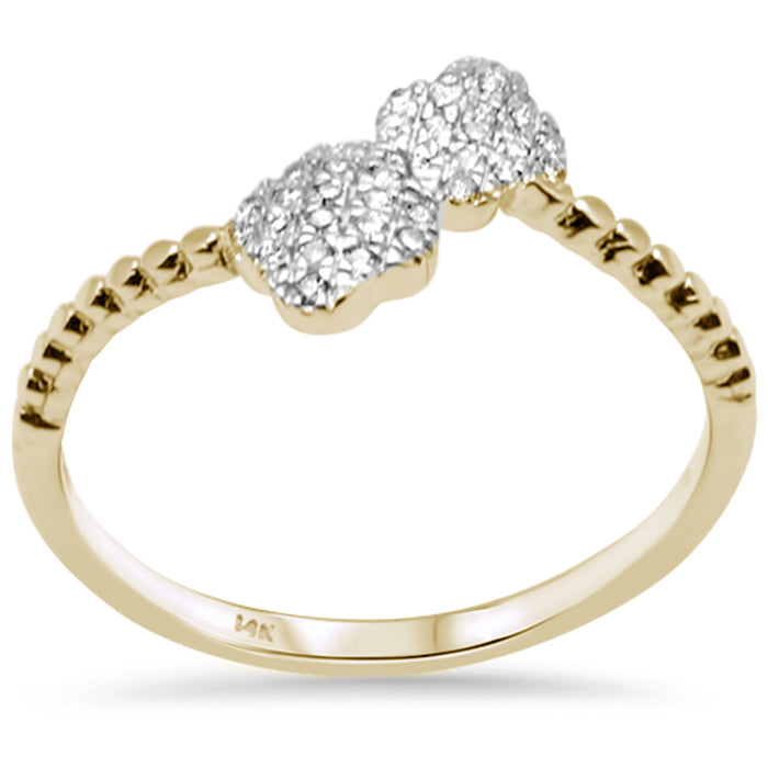 .11ct G SI 14K Yellow Gold Diamond Wrap Around Band Ring Size 6.5