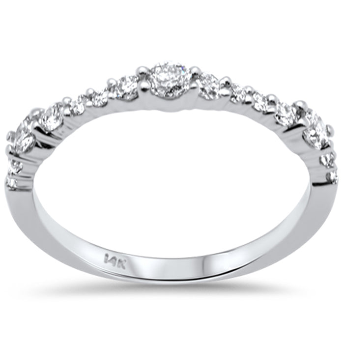SPECIAL!.49ct G SI 14K White Gold Round Diamond Band Ring Size 6.5