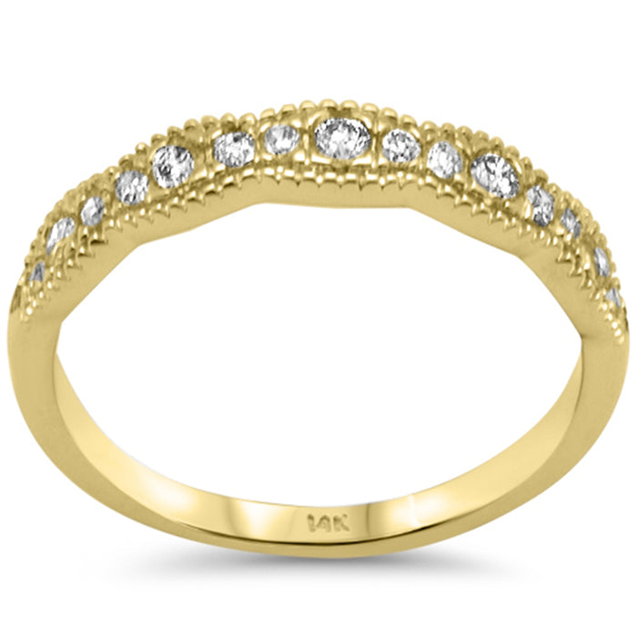 DIAMOND CLOSEOUT! .32ct G SI 14K Yellow Gold Diamond Milgrain Band Ring Size 6.5