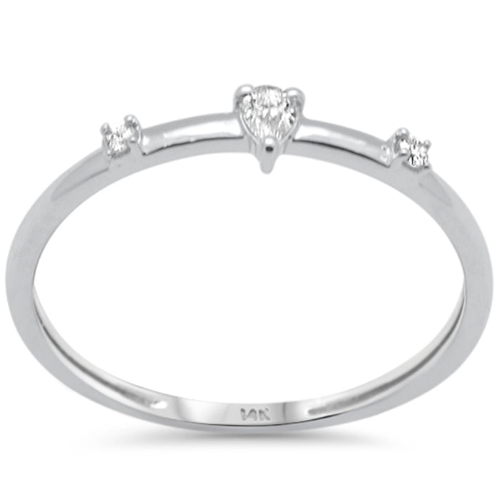 DIAMOND CLOSEOUT! .10ct G SI 14K White Gold Diamond Petite Solitaire Ring Size 6.5