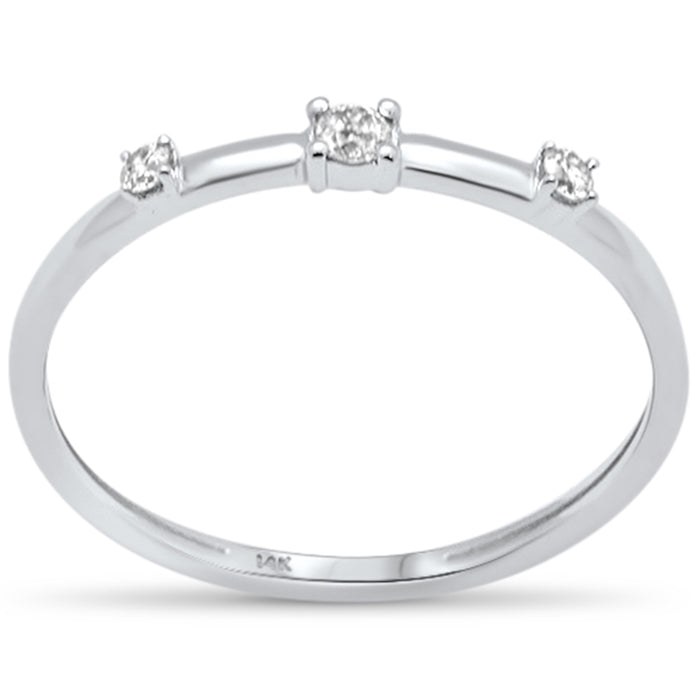.10ct G SI 14K White Gold Diamond Petite Solitaire Ring Size 6.5