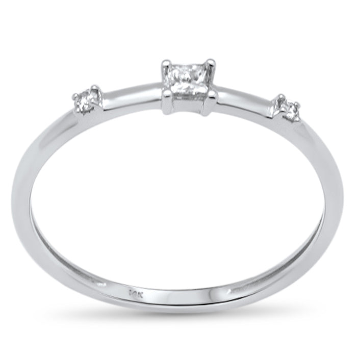 DIAMOND CLOSEOUT! .11ct G SI 14K White Gold Diamond Petite Solitaire Ring Size 6.5