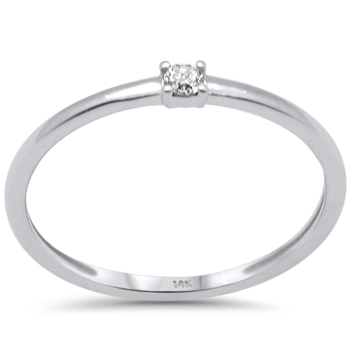 .07ct G SI 14K White Gold Diamond Solitaire Ring Size 6.5