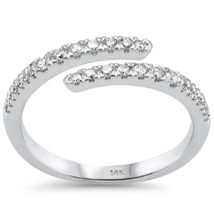 DIAMOND CLOSEOUT! .32ct G SI 14K White Gold Diamond Wrap Arround Band Ring Size 6.5