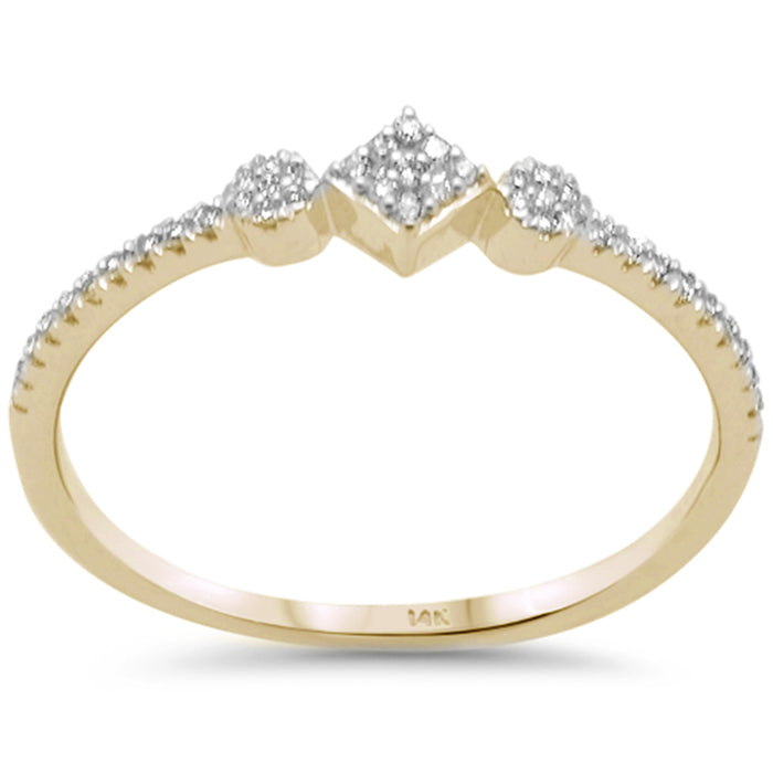 .13ct G SI 14K Yellow Gold Diamond Petite Band Ring Size 6.5