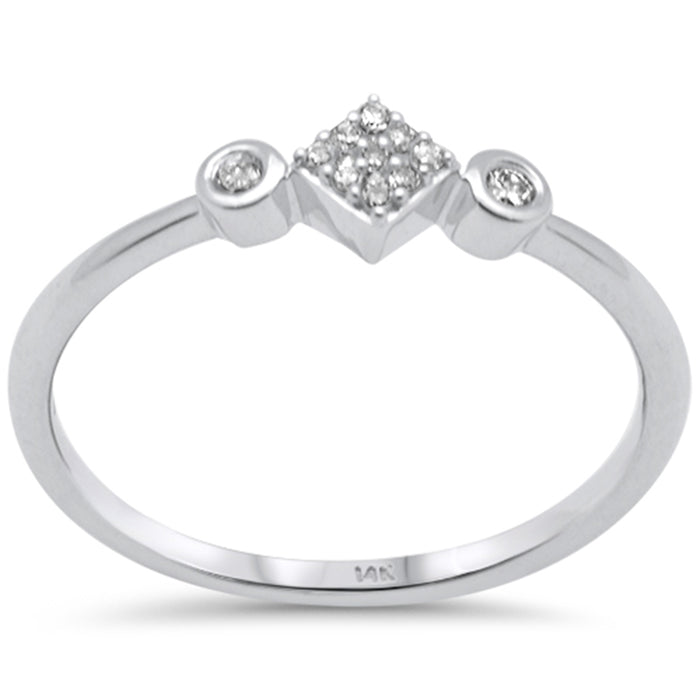 DIAMOND CLOSEOUT! .10ct G SI 14K White Gold Diamond Petite Band Ring Size 6.5