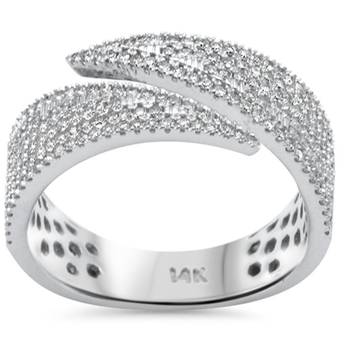 DIAMOND CLOSEOUT! .62ct G SI 14K White Gold Diamond Wrap Arround Band Ring Size 6.5