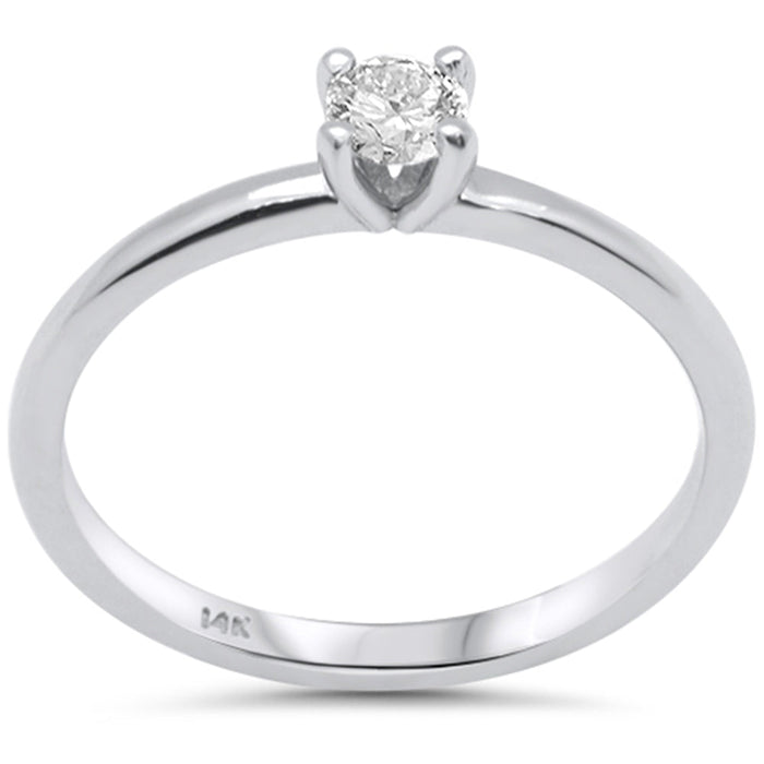 SPECIAL! .30ct G SI 14K White Gold Round Diamond Solitaire Ring Size 6.5