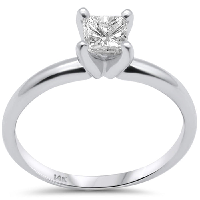SPECIAL! .71ct G SI 14K White Gold Princess Cut Diamond Solitaire Ring Size 6.5