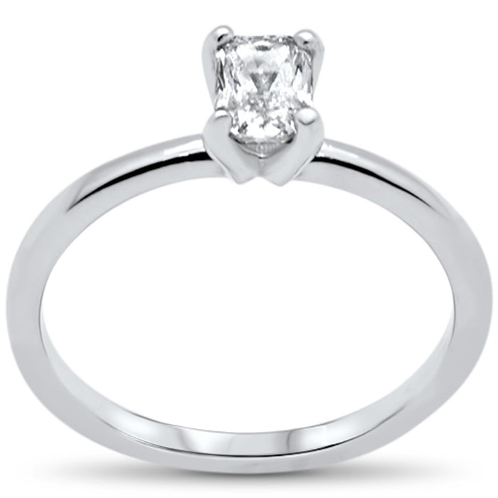 SPECIAL! .52ct G SI 14K White Gold Radiant Cut Diamond Solitaire Ring Band Size 6.5
