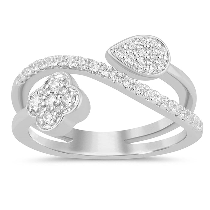 DIAMOND CLOSEOUT! .38ct G SI 14K White Gold Diamond Wrap Around Band Ring Size 6.5
