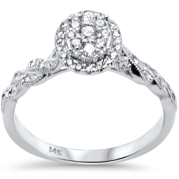 SPECIAL!.26ct G SI 14K White Gold Diamond Round Shape Engagement Ring Size 6.5