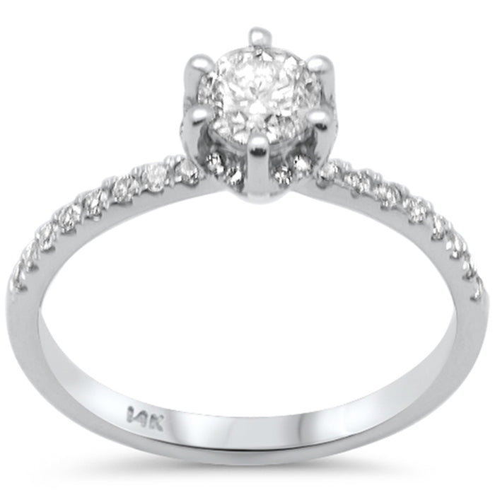 SPECIAL! .70ct G SI 14K White Gold Diamond Round Solitaire Engagement Ring Size 6.5
