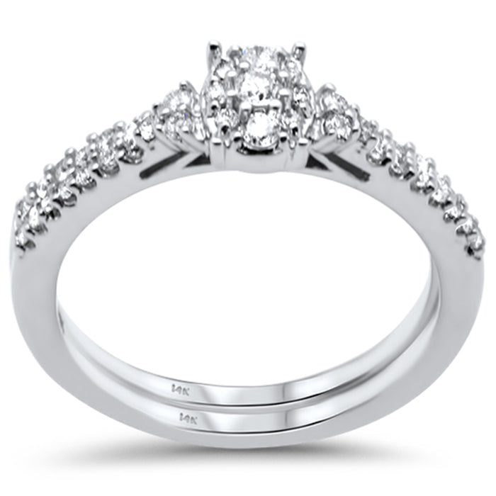 DIAMOND CLOSEOUT! .38ct G SI 14K White Gold Diamond Engagement Ring Size 6.5