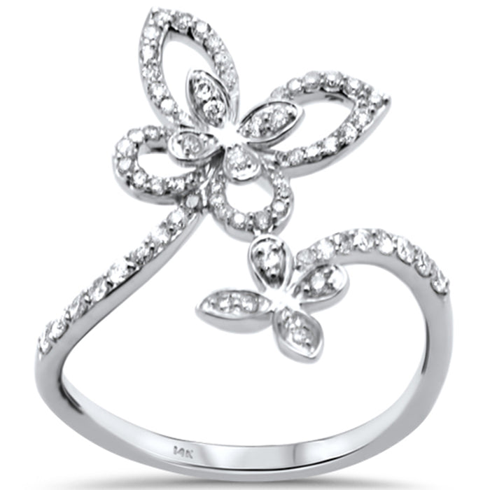 DIAMOND CLOSEOUT! .33ct G SI 14K White Gold Diamond Wrap Around Band Ring Size 6.5