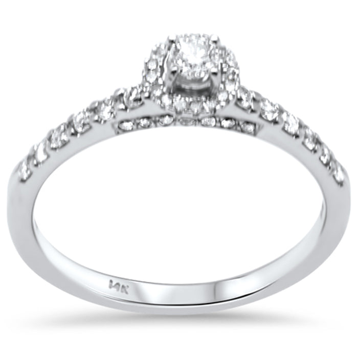 SPECIAL!.42ct G SI 14K White Gold Diamond Round Halo Engagement Ring Size 6.5