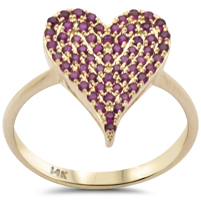 SPECIAL! .50ct G SI 14K Yellow Gold Ruby Gemstones Heart Ring Size 6.5