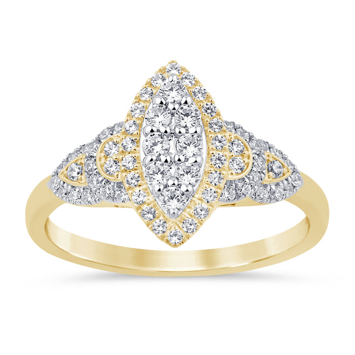 SPECIAL!.41ct G SI 14K Yellow Gold Diamond Marquee Shape Engagement Ring Size 6.5