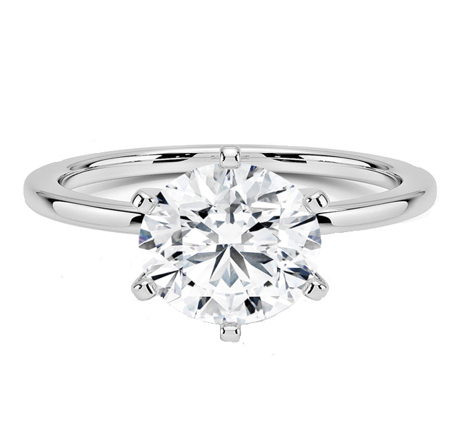 SPECIAL! 1.17ct J SI 14K White Gold Round Diamond Eagle Claw Prongs Solitaire Ring Size 6.5
