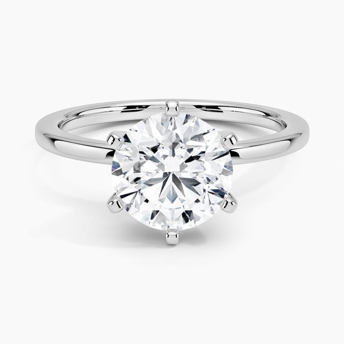 SPECIAL! 1.80ct K SI 14K White Gold Round Diamond Eagle Claw Prongs Solitaire Ring Size 6.5