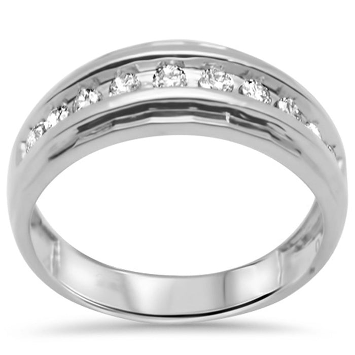 SPECIAL! .54ct G SI 14K White Gold Diamond Men's Ring Band Size 10
