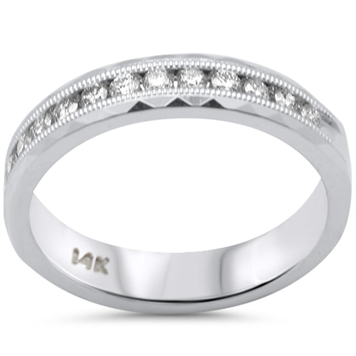 SPECIAL! .31ct G SI 14K White Gold Diamond Wedding Band Ring Size 6.5