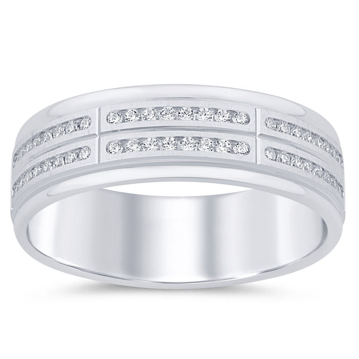 SPECIAL! .24ct G SI 14K White Gold Diamond Men's Band Ring Size 10