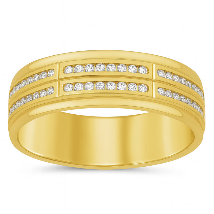 SPECIAL! .27ct G SI 14K Yellow Gold Diamond Men's Band Ring Size 10