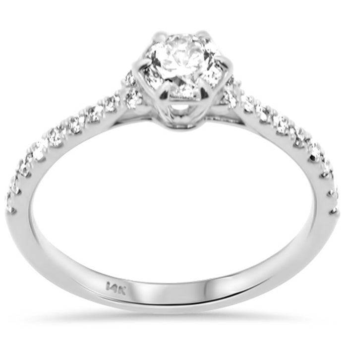 SPECIAL!.78ct G SI 14K White Gold Round Diamond Engagement Ring Size 6.5