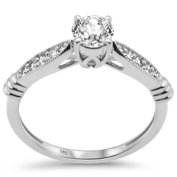 SPECIAL!.66ct G SI 14K White Gold Round Diamond Engagement Ring Size 6.5