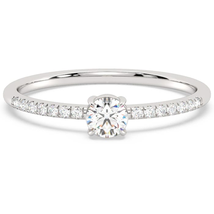 SPECIAL!.35ct G SI 14K White Gold Round Diamond Thin Engagement Ring Size 6.5