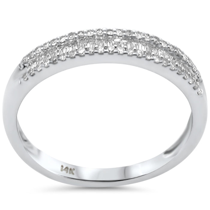 SPECIAL!.25ct G SI 14K White Gold Round & Baguette Diamond Band Ring