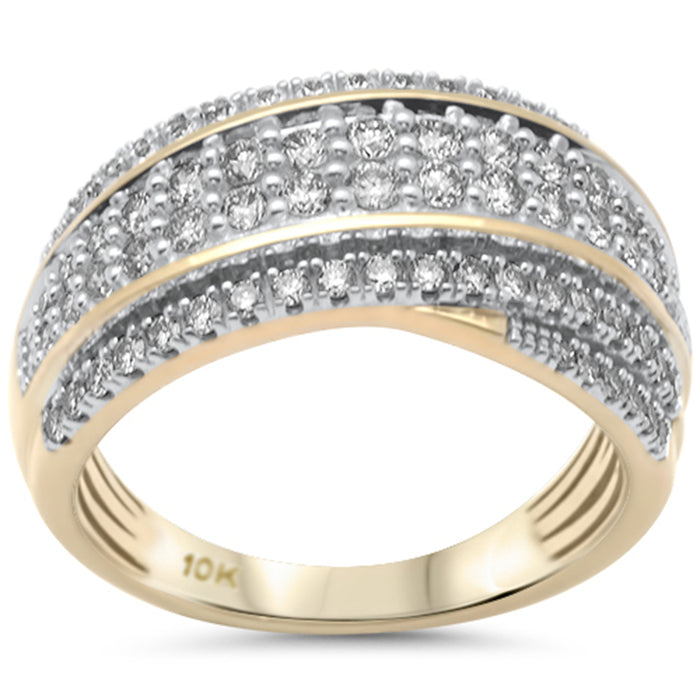 SPECIAL!1.00ct G SI 10K Yellow Gold Diamond Dome Band Ring Size 7