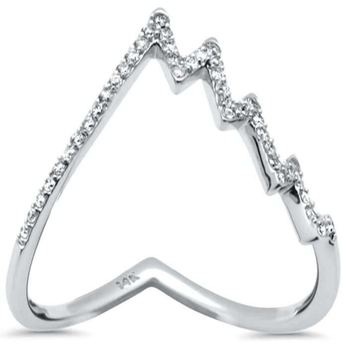.19ct G SI 14K White Gold Diamond Heartbeat Style Band Ring Size 6.5
