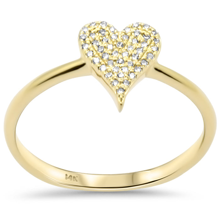 .09ct G SI 14K Yellow Gold Diamond Heart Shape Band Ring Size 6.5