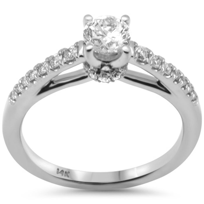 DIAMOND CLOSEOUT! .75ct G SI 14K White Gold Round Diamond Engagement Ring Size 6.5