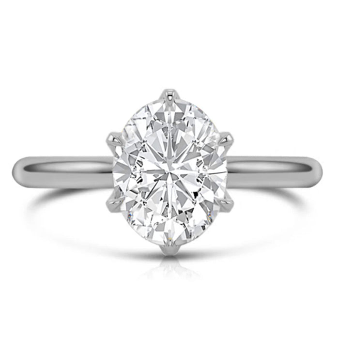 SPECIAL!.70ct F SI 14K White Gold Oval Cut Diamond Solitaire Ladies Ring