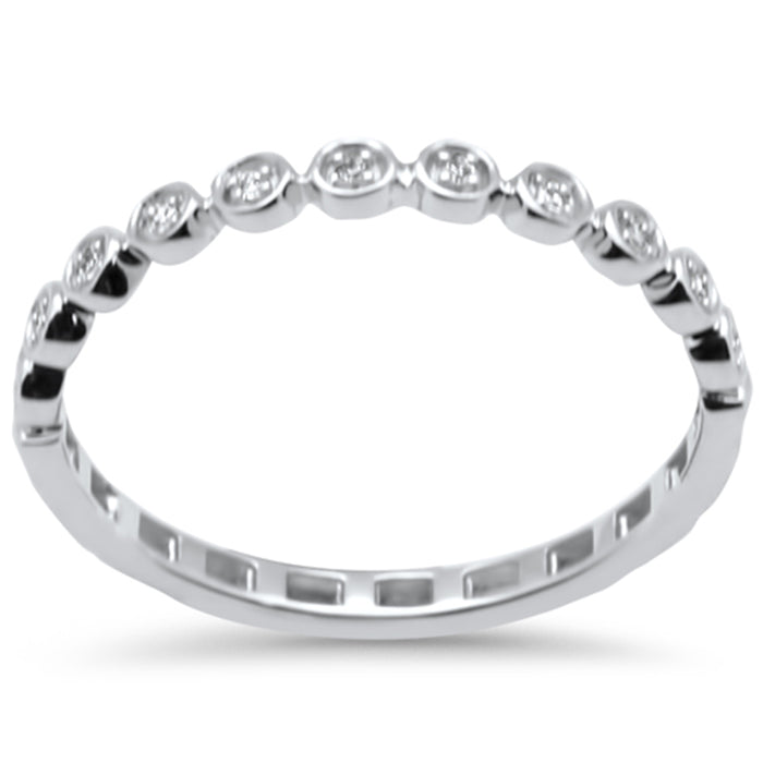 .16ct G SI 14K White Gold Diamond Thin Ladies Ring Size 6.5