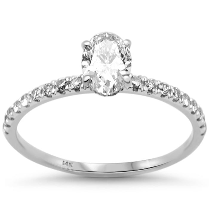 SPECIAL!.75ct G SI 14K White Gold Diamond Oval Shape Engagement Ring Size 6.5