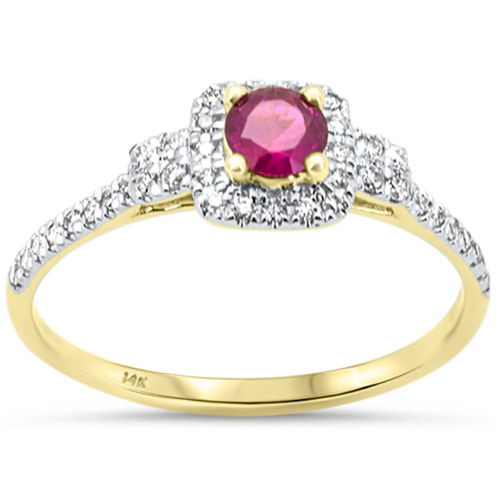 SPECIAL! .47ct G SI 14K Yellow Gold Diamond & Ruby Gemstones Ring Size 6.5