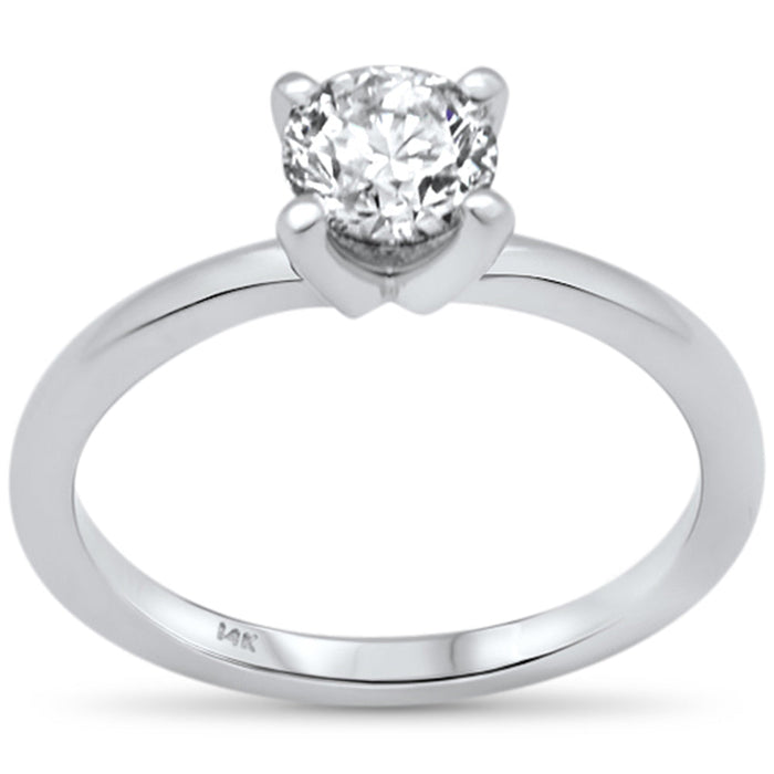 SPECIAL! .82ct G SI 14K White Gold Round Diamond Solitaire Ring Size 6.25