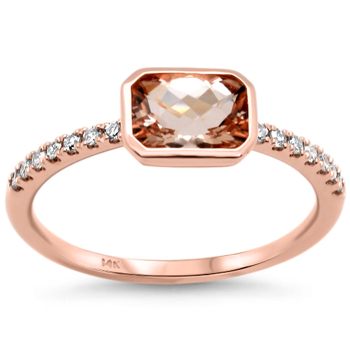 SPECIAL! 1.01ct G SI 14K Rose Gold Diamond & Morganite Gemstone Ring Size 6.5